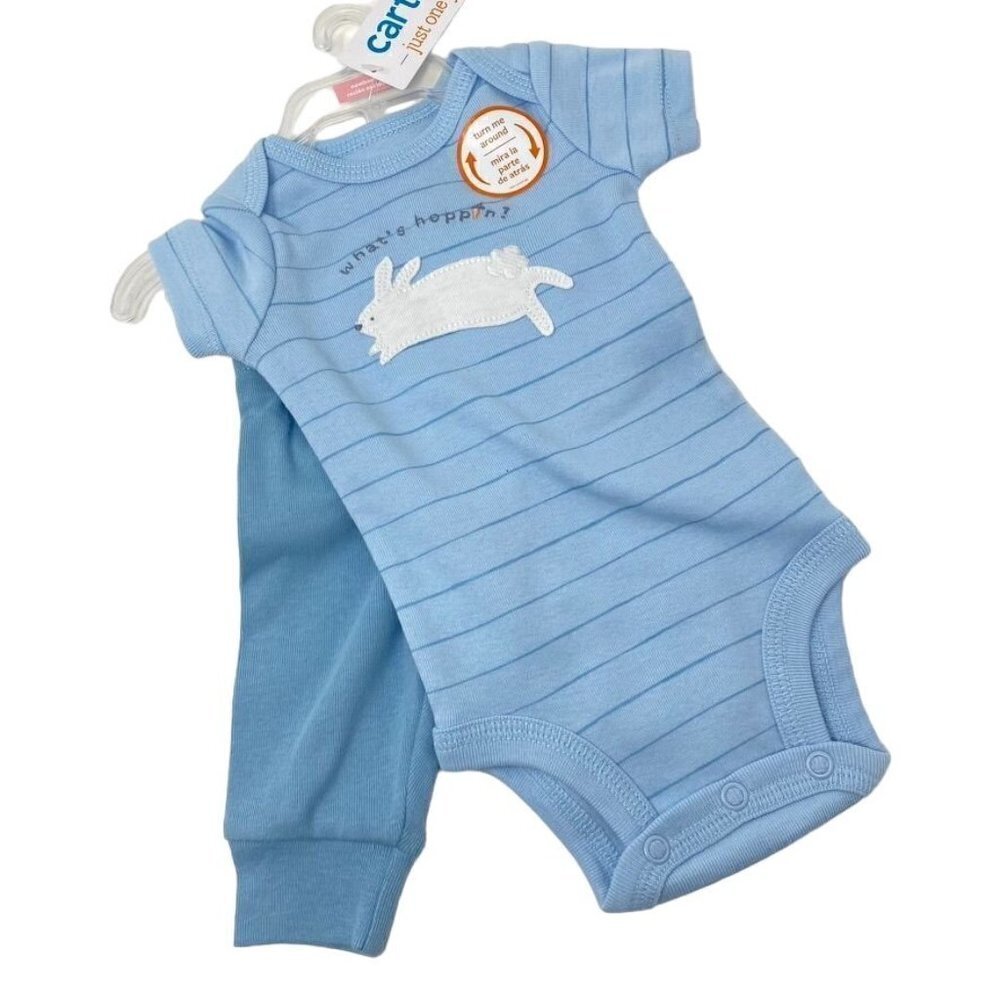 Carter's Just One You®️ Baby 2pc Carrot Pocket Set Blue Szs Newborn/9M - Picture 2 of 14